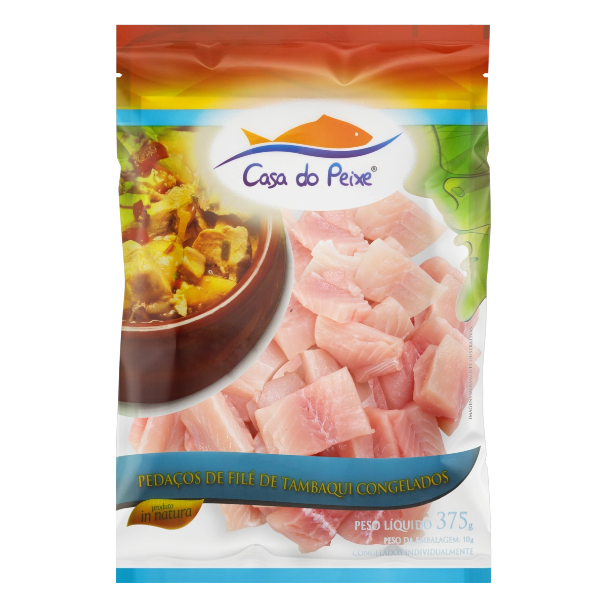 Filé De Tambaqui Congelado Em Pedaços Casa Do Peixe Pacote 375g