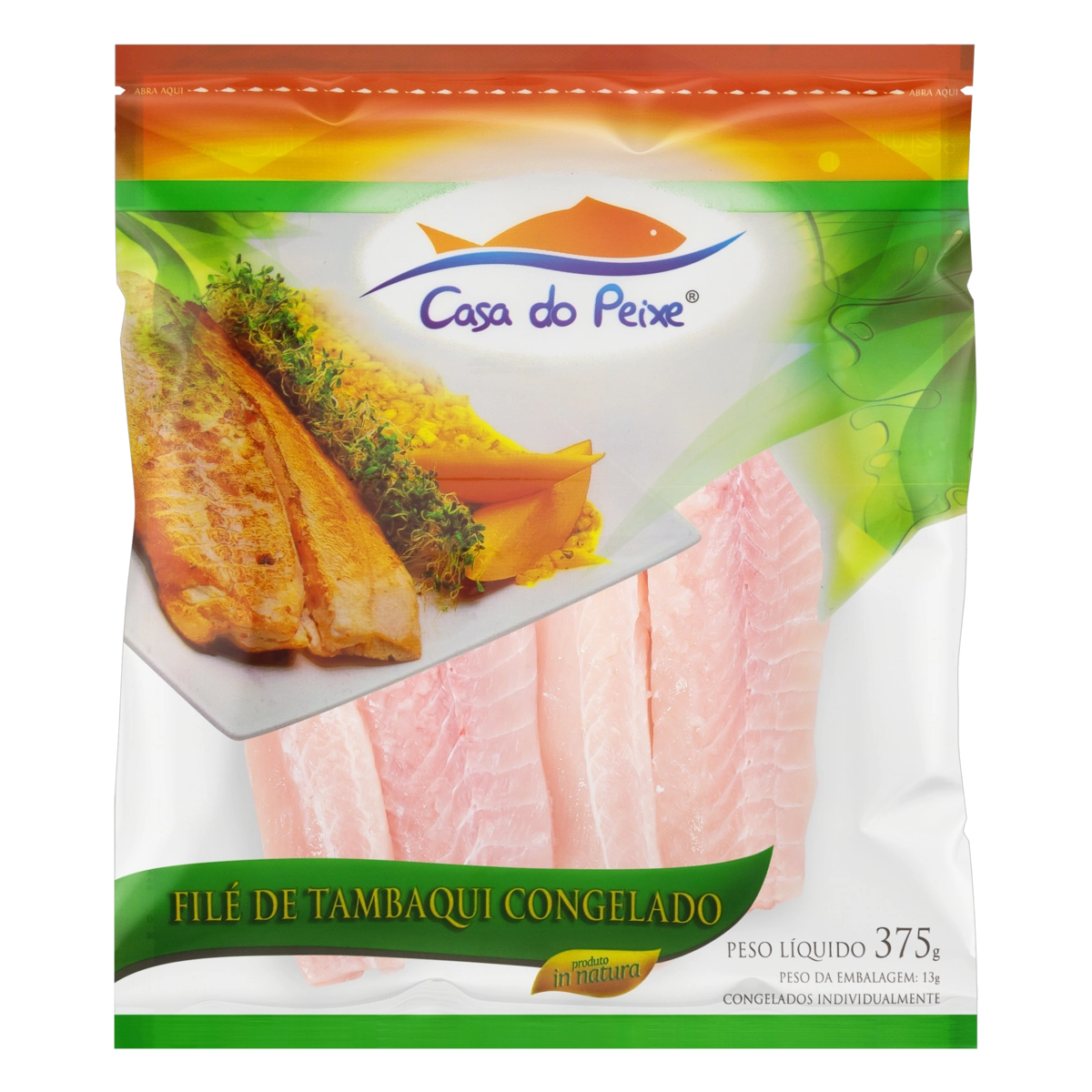 Filé De Tambaqui Congelado Casa Do Peixe Pacote 375g