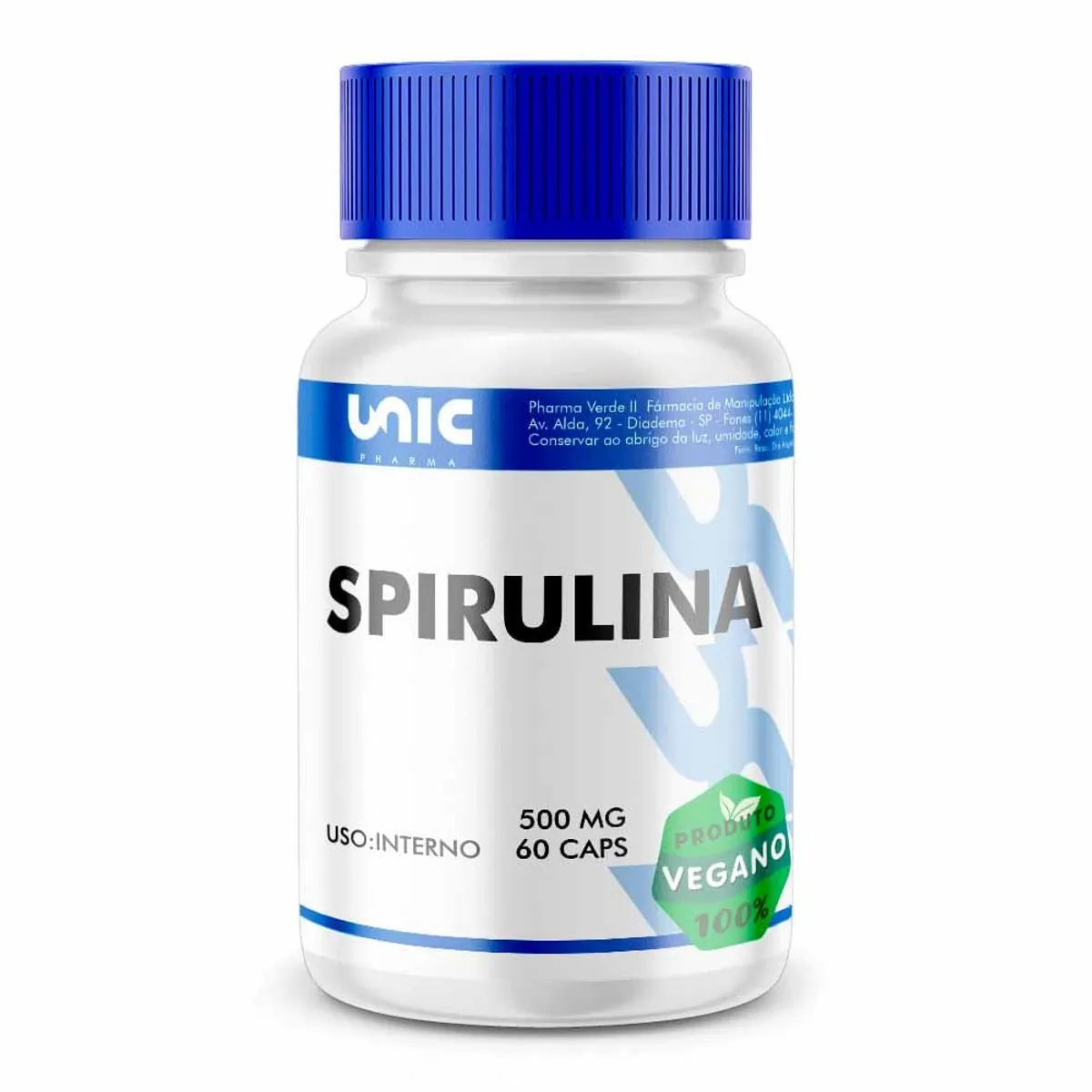 Spirulina 500mg 60 Cápsulas Vegan