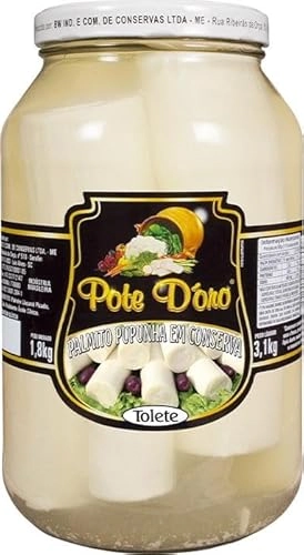 Palmito Pote Doro Pupunha Tolete 1,8kg