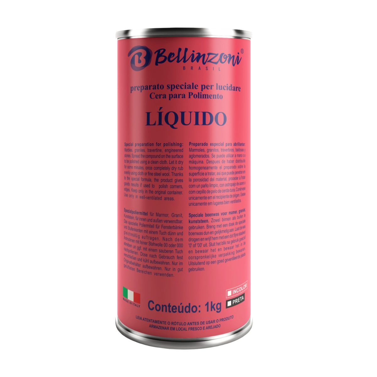 Cera Liquida Lata Rosa Incolor Especial 500g - Bellinzoni