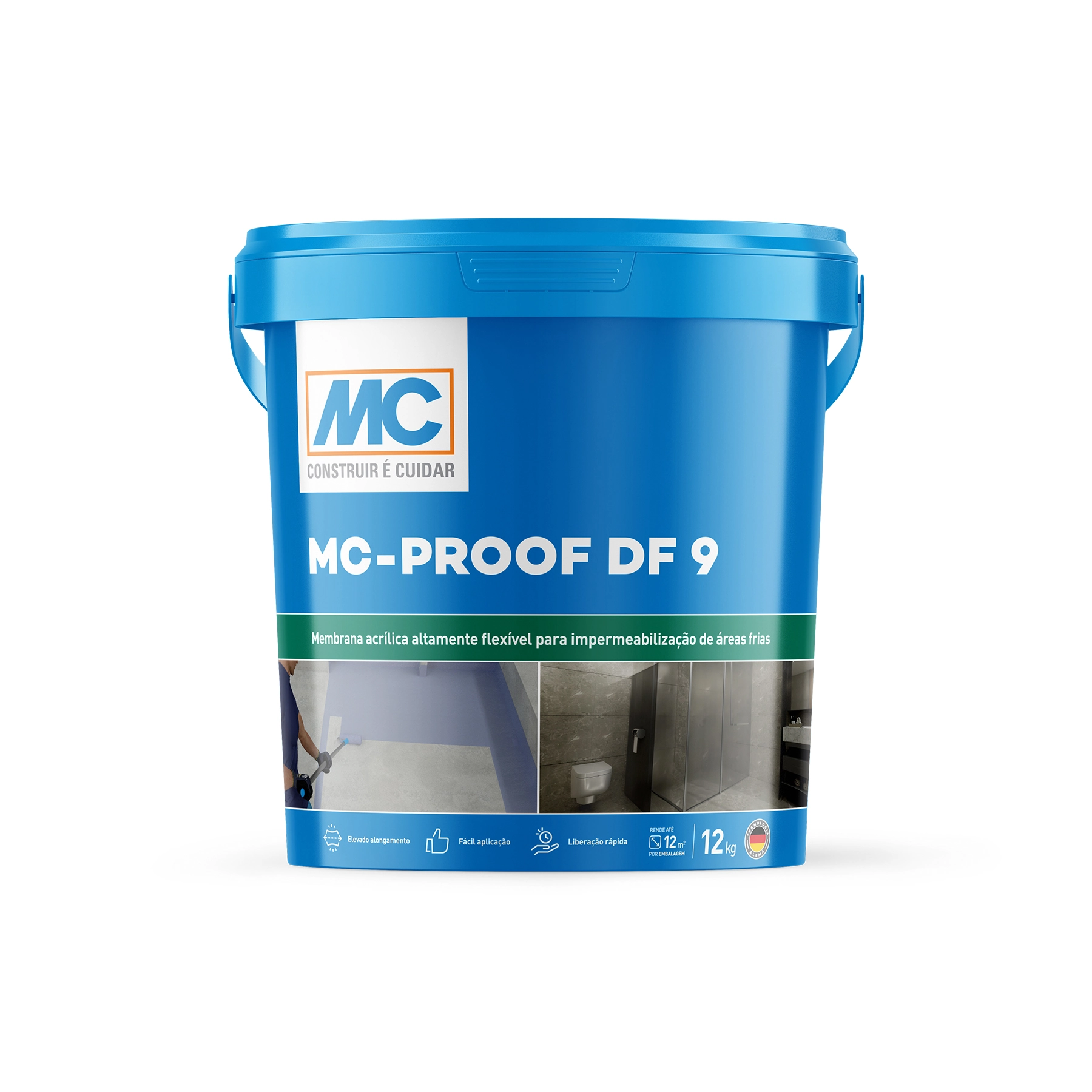 Manta Líquida Acrílica Impermeabilizante Flexível Mc Bauchemie Proof DF9 12kg Azul Escuro