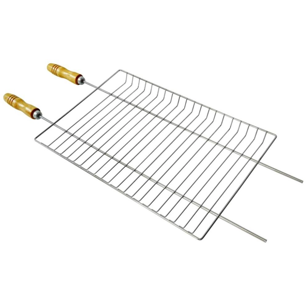 Grelha Para Churrasqueira Assadora Quadrada Simples Churrasco Peixe Carnes Multiuso Cromado