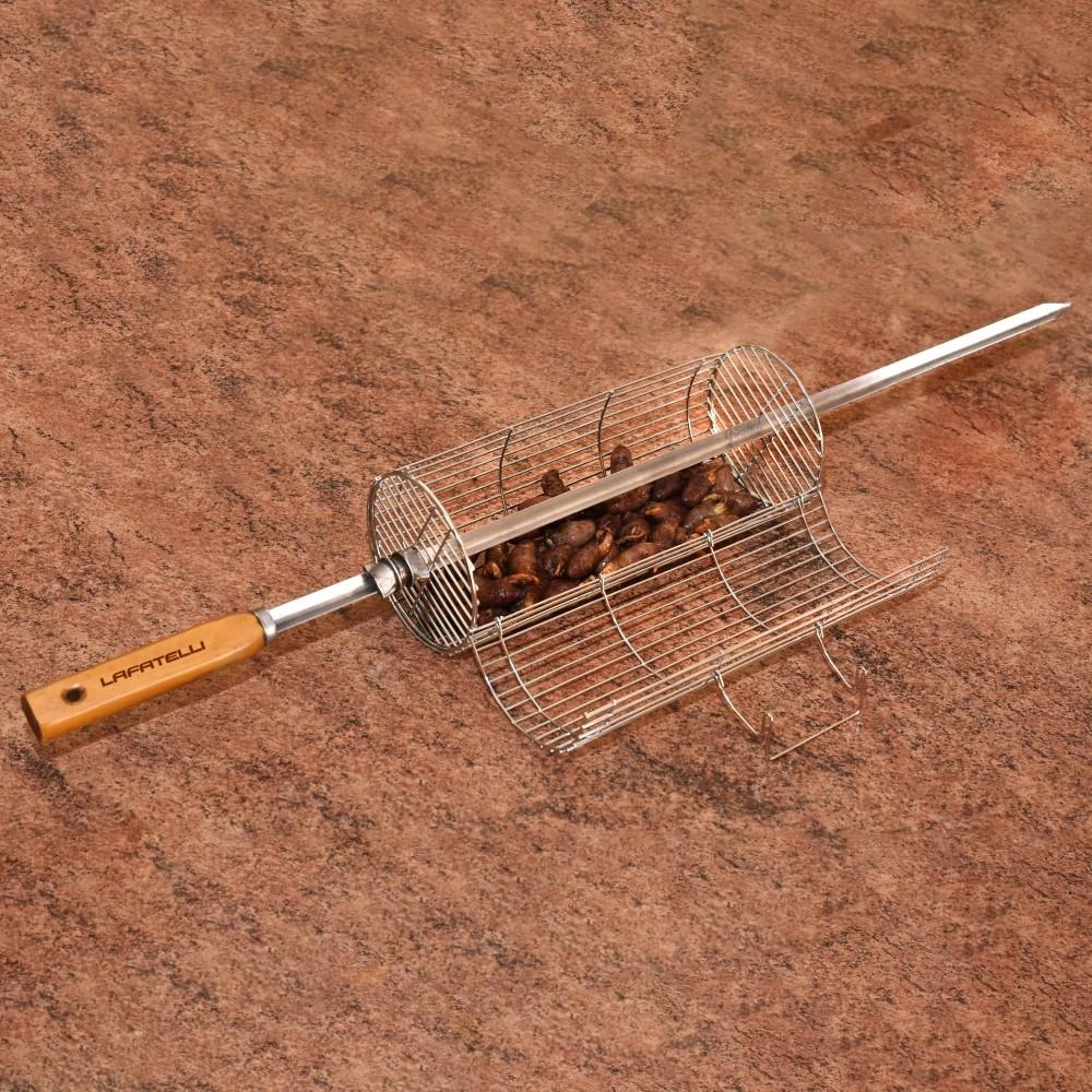 Grelha Churrasqueira Cesto Para Coração De Galinha Frango Em Aço Inox Churrasco Multiuso Cromado