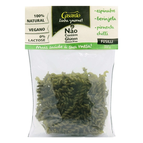 Macarrão Fusilli Espinafre, Beringela e Pimenta Chilli Gourmet Sem Glúten Casarão 300g
