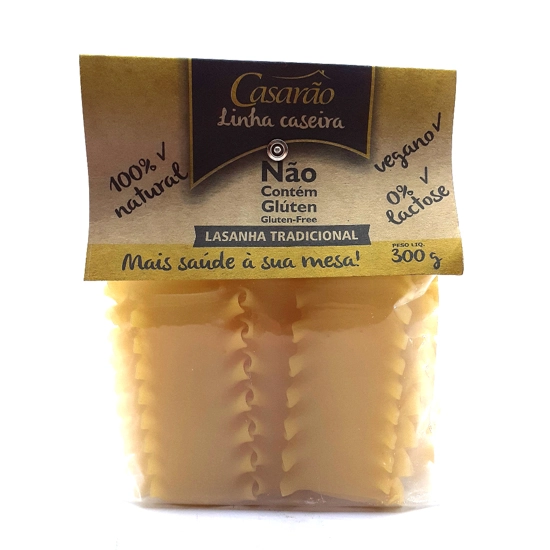 Massa Caseira para Lasanha Tradicional Sem Glúten Casarão 300g