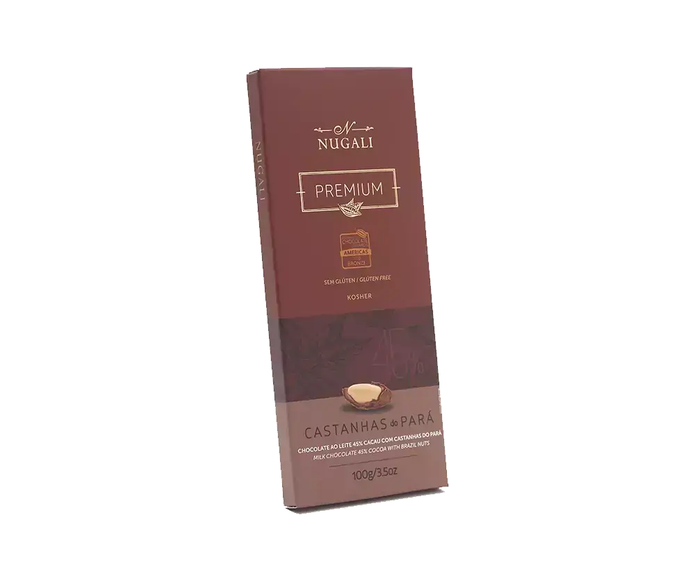 Tablete Chocolate ao Leite com Castanhas do Pará - 100g