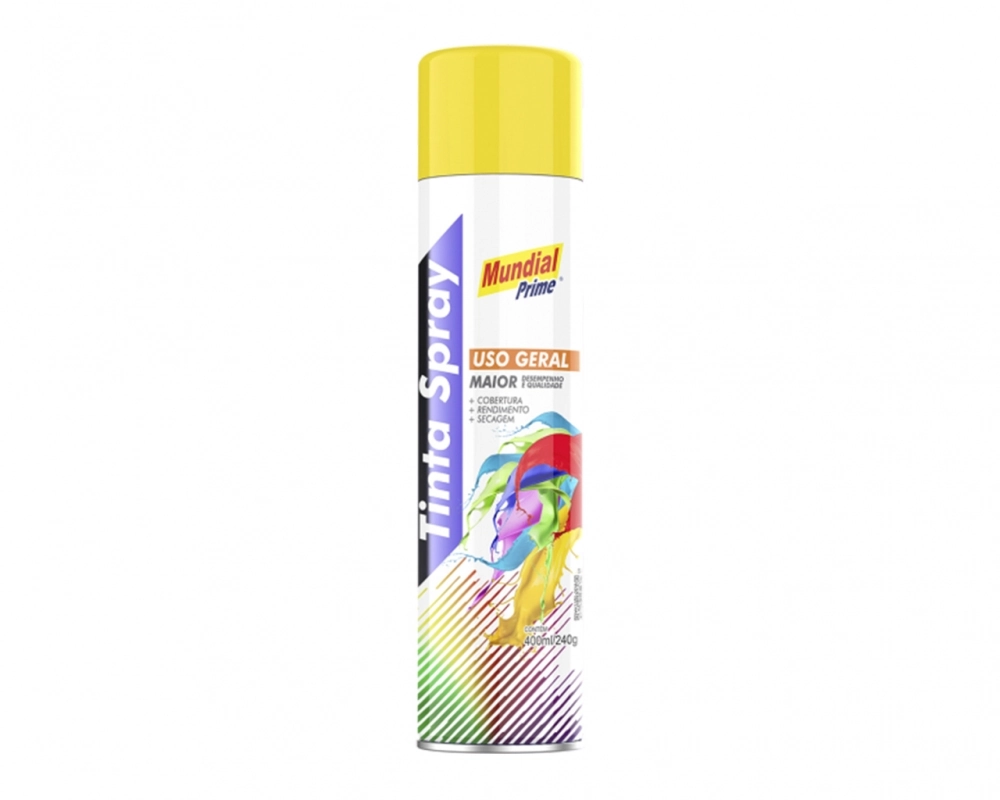 Tinta Spray Mundial Prime Amarelo 400ml C-6pcs