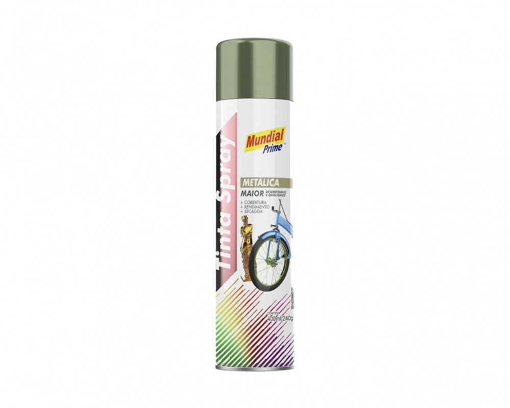 Tinta Spray Mundial Prime Metalica Verde 400ml C-6pcs