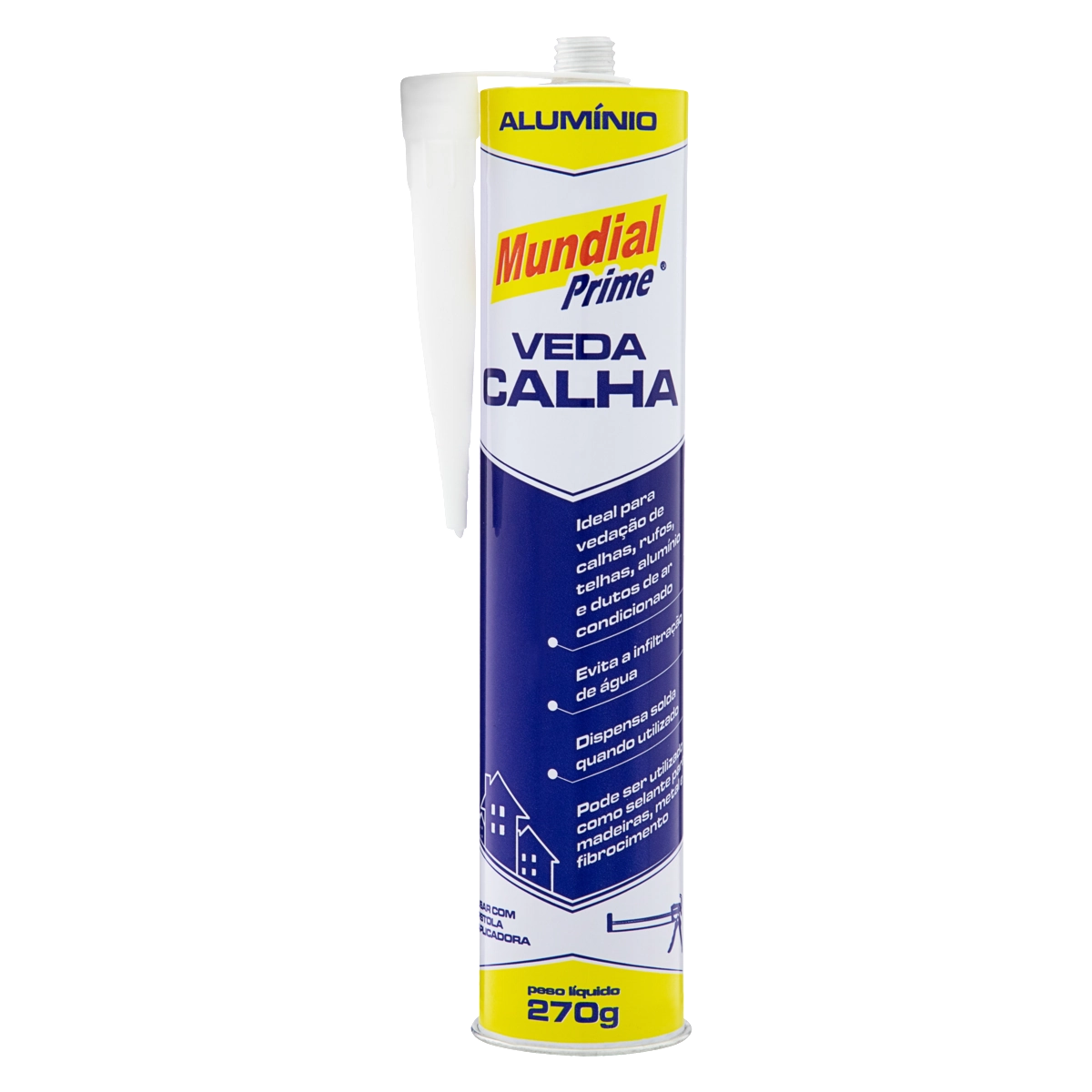 Veda Calha Alumínio Mundial Prime Tubo 270g