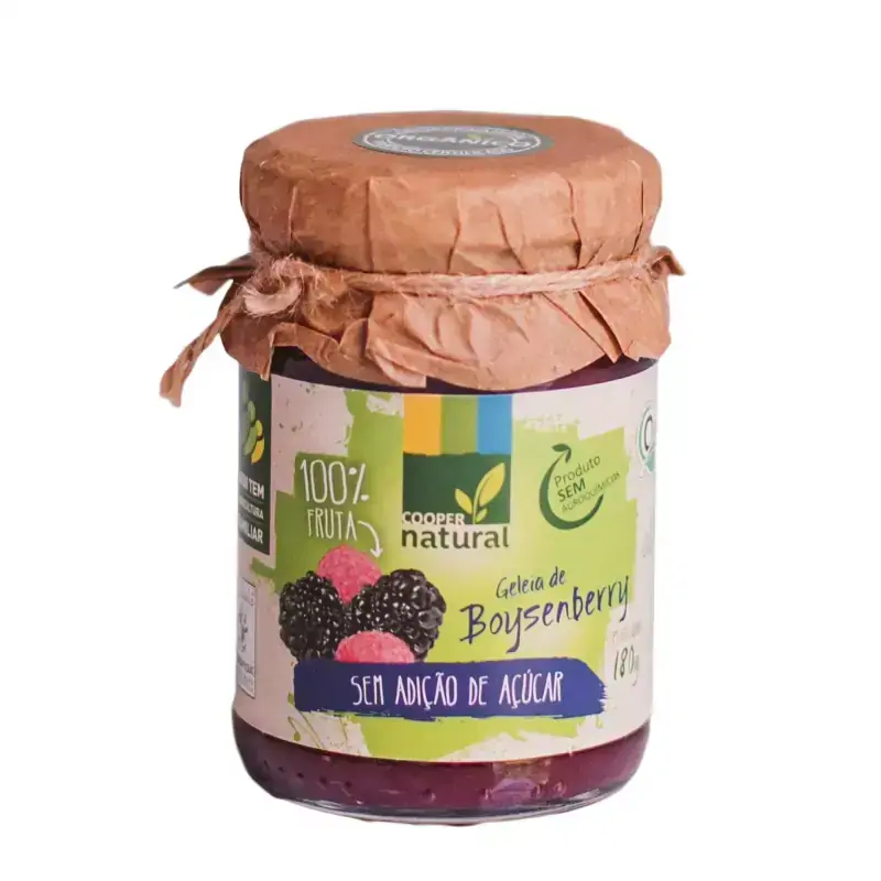 Geleia de Boysenberry 100% Fruta Orgânico Sem Adição de Açúcar Coopernatural 180g