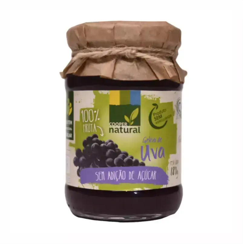Geleia de Uva 100% Fruta Orgânico Sem Adição de Açúcar Coopernatural 180g