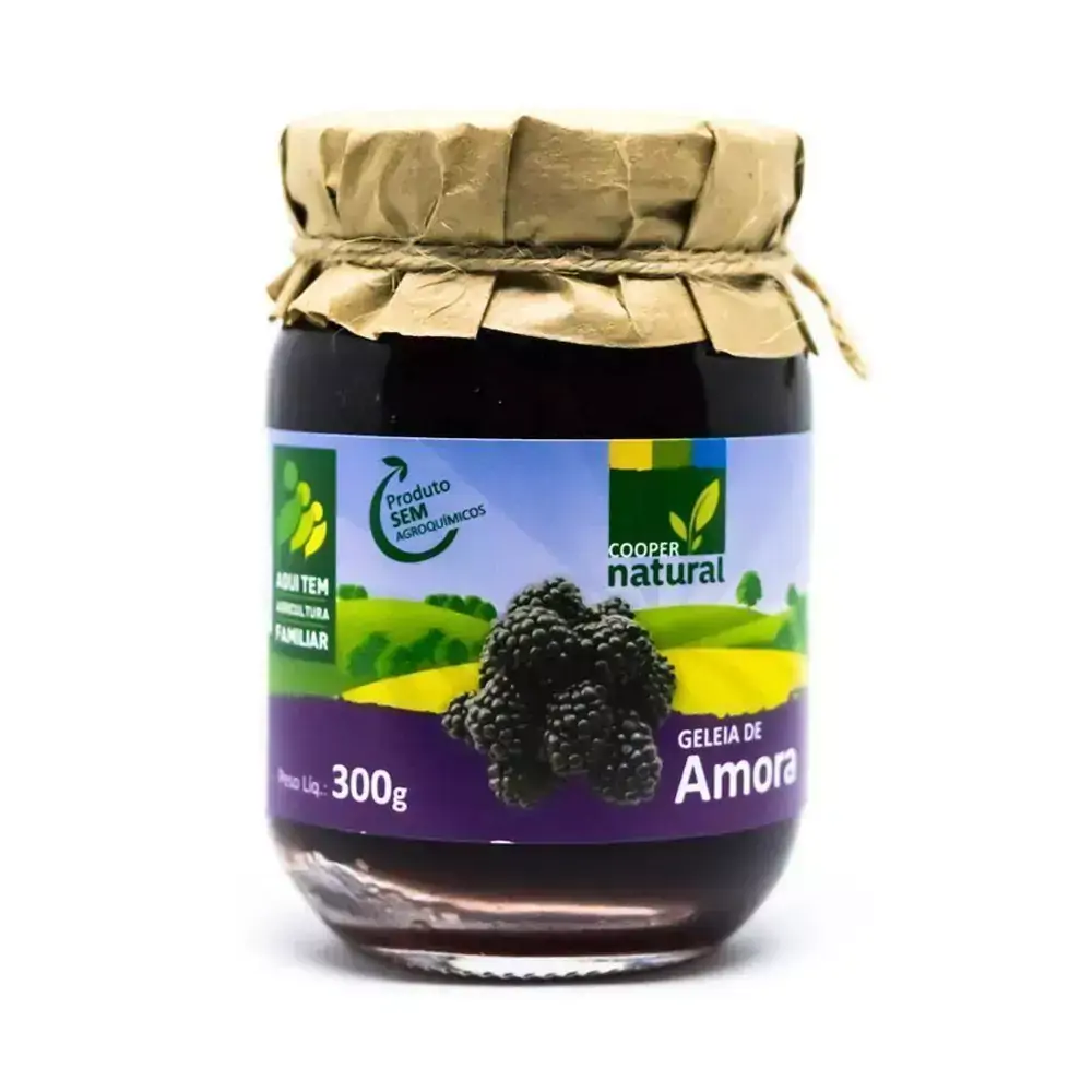 Geléia Orgânica de Amora Sem Adição de Açúcar Coopernatural 180g