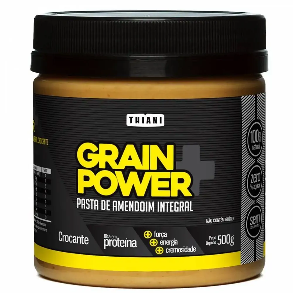 Pasta De Amendoim Integral Crocante Grain Power 500g .