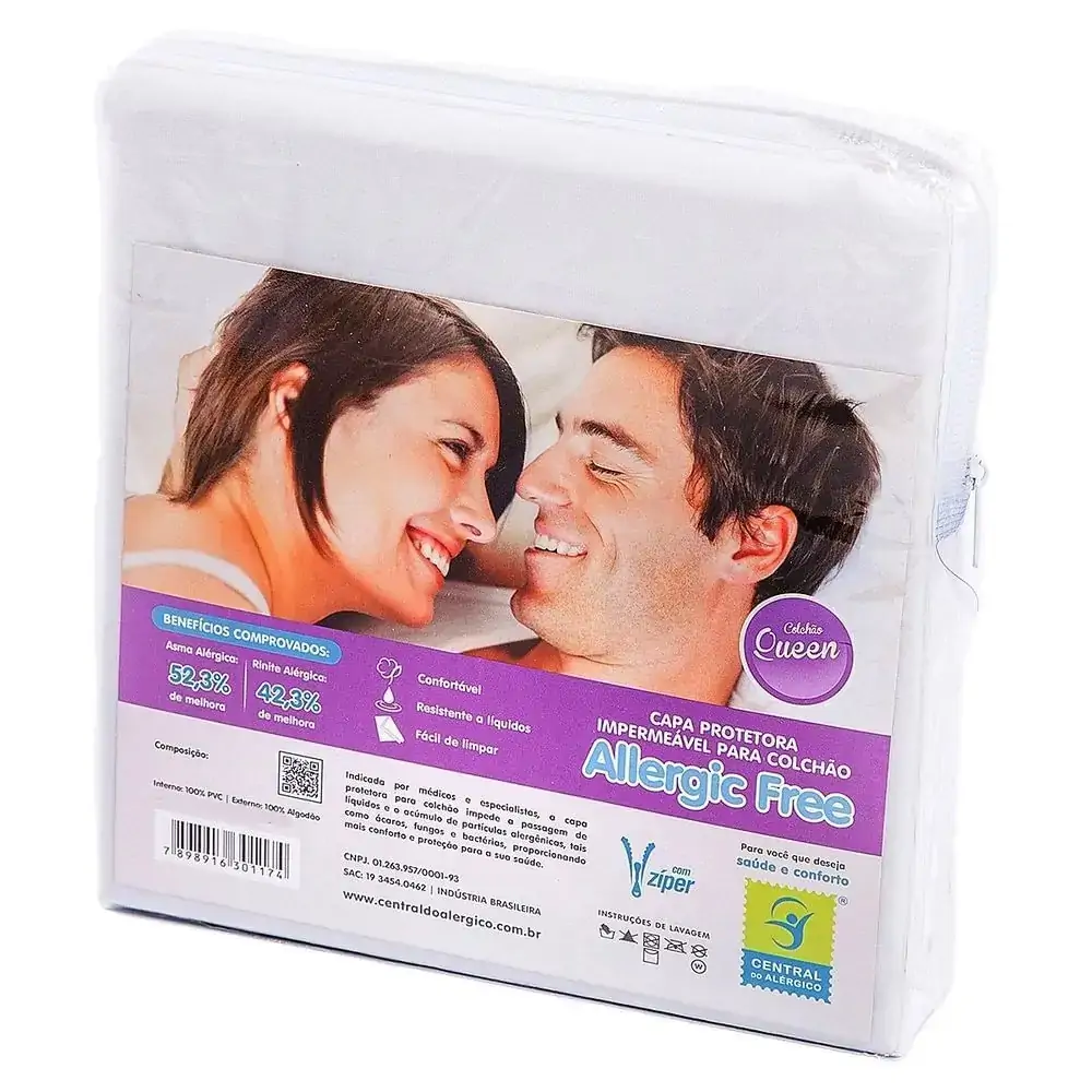 Capa Anti-Ac Allerg Queen Ziper