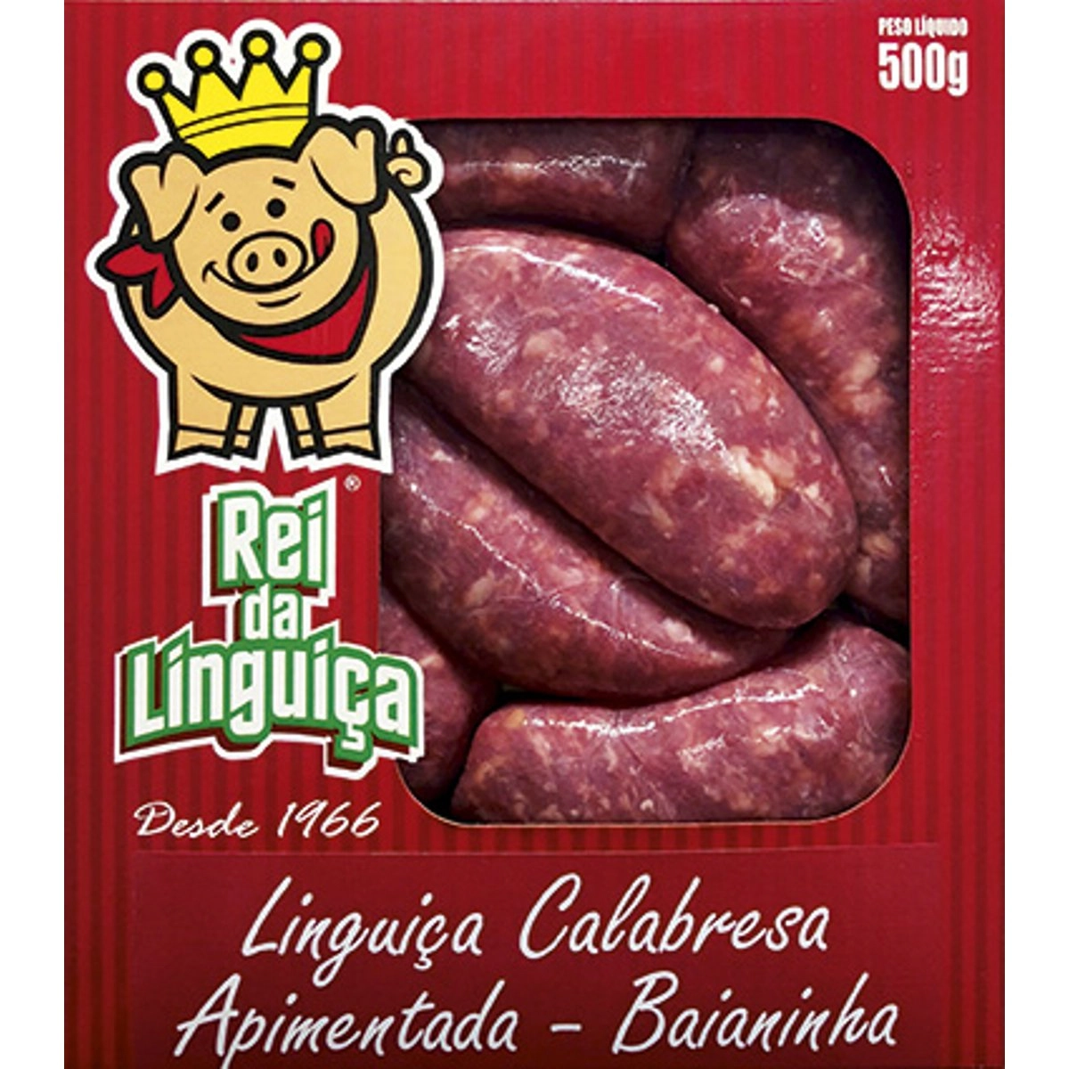 Linguiça Tipo Calabresa Apimentada - Baianinha REI DA LINGUIÇA 500G