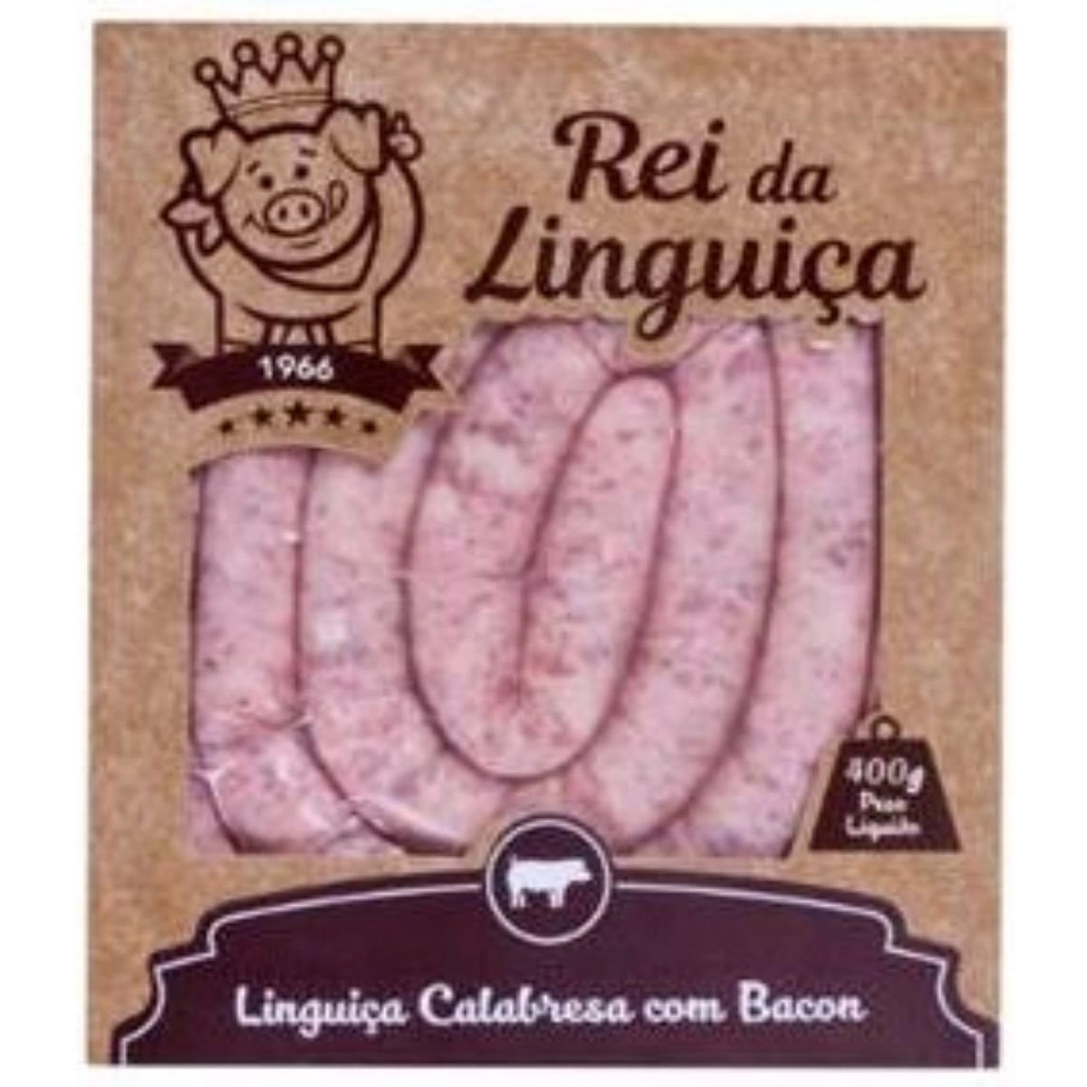 Linguiça Calabresa com Bacon - Rei da Linguiça 400g