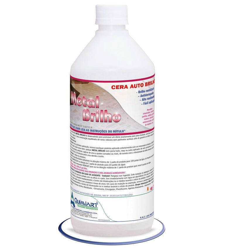Metal Brilho - Cera Auto Brilho Incolor - Quimiart - 1 Litro