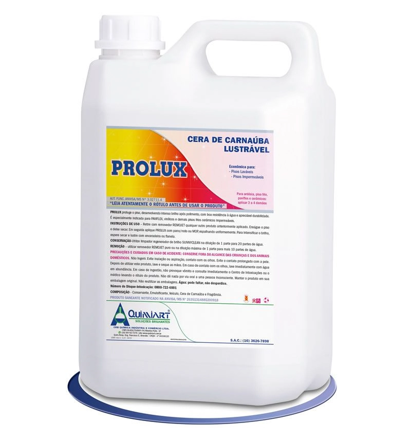 Prolux - Cera De Carnaúba Lustrável Incolor - Quimiart - 5 Litros