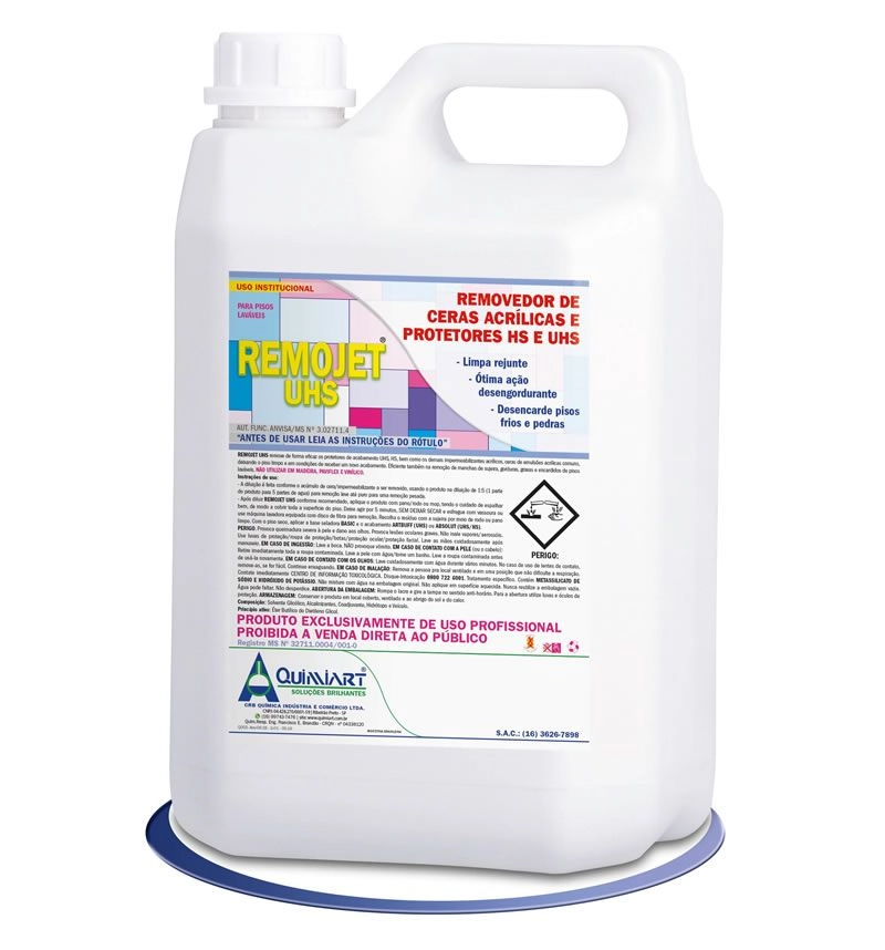 Remojet Uhs - Removedor De Ceras E Emulsões E Acrílicas - Quimiart - 5 Litros