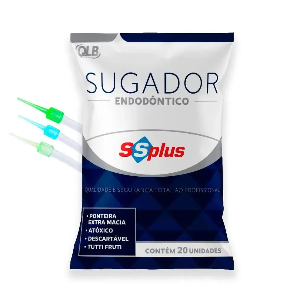 Sugador Odontológico Descartável SSPlus Endodontia - 20 Unidades