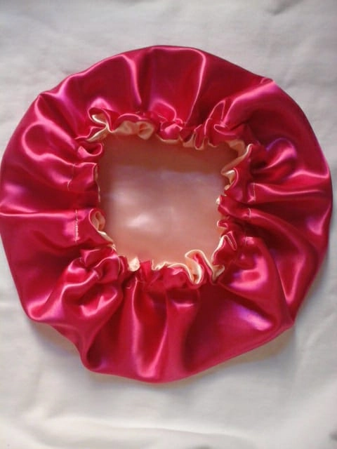 Touca De Banho Rosa Grena Organza C/renda