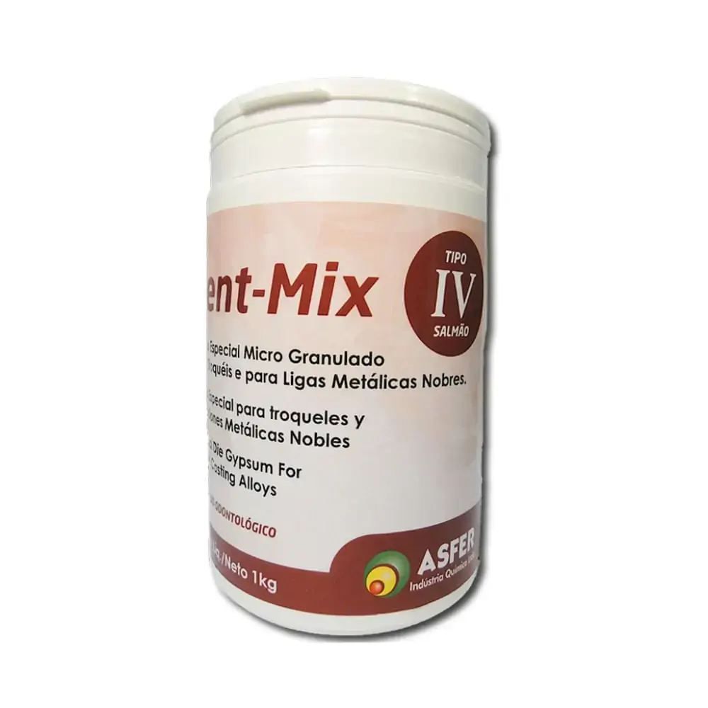 Gesso Pedra Especial Dent-Mix Tipo IV- 1kg - Salmão - Asfer - 25.0014