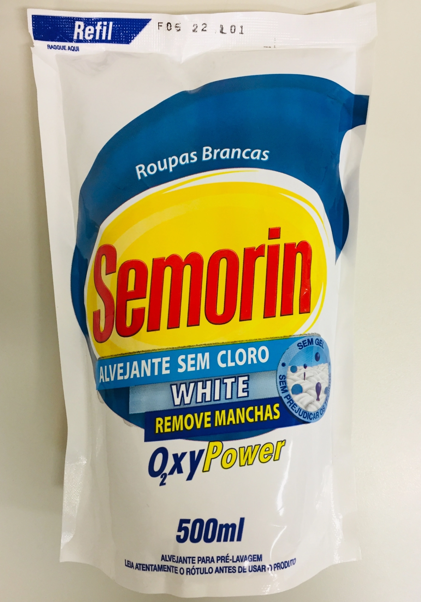 Alvejante Sem Cloro Semorin White Oxy Power Sachê 500ml Refil