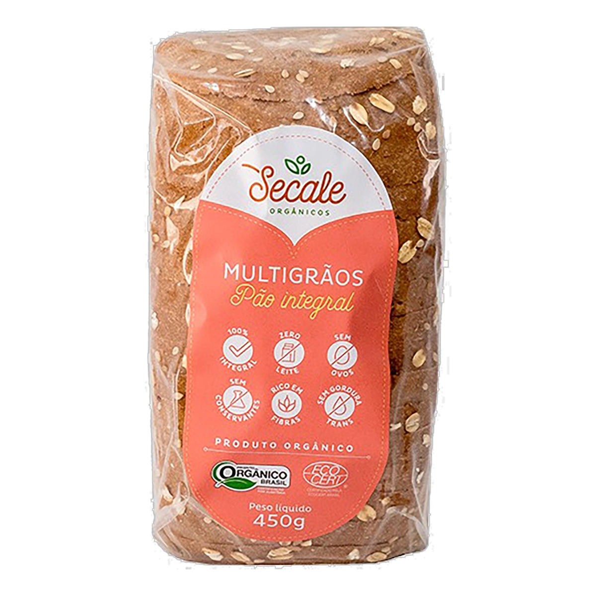 Pão Integral Multigrãos Orgânico Vegano Secale Pacote 450g