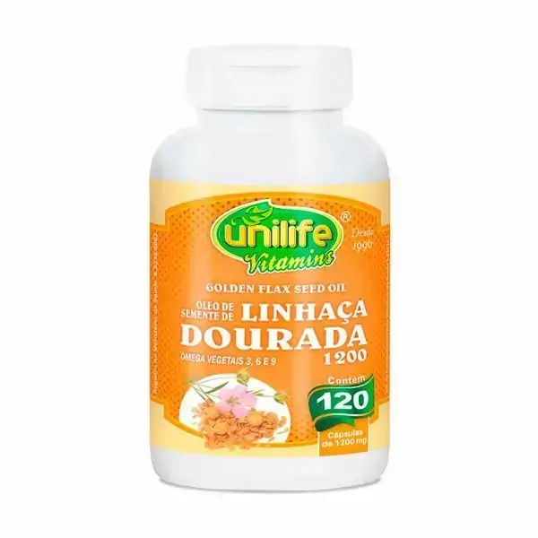 Óleo de Linhaça Dourada+Ômega 3,6 e 9 1200mg 120Cáps Unilife
