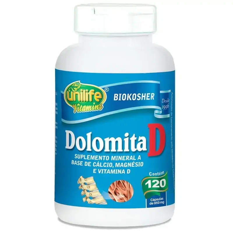Dolomita D Unilife 120 Cápsulas De 950mg