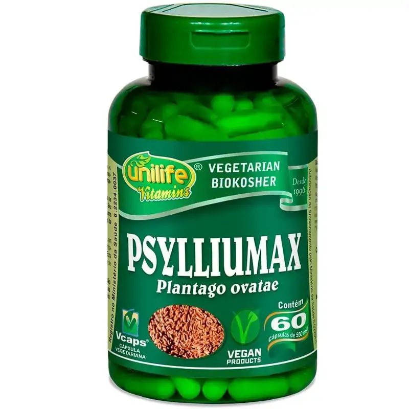 Psylliumax 60 Cápsulas 550mg Psyllium Unilife
