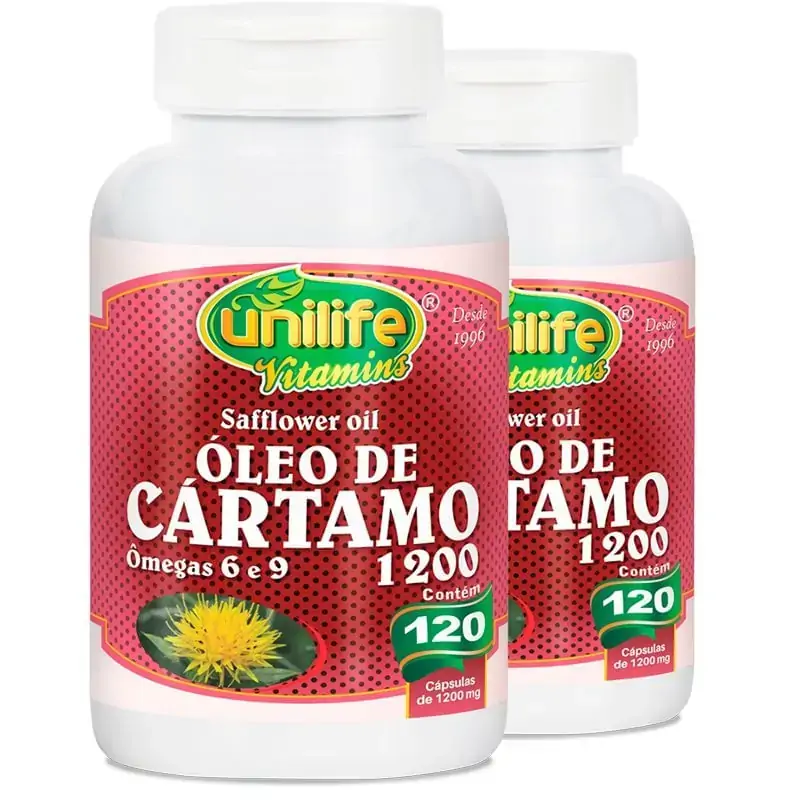 Óleo De Cártamo 120 Caps 1200mg Ômega 6 E 9 Unilife