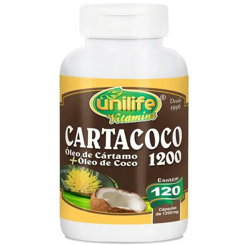 Cartacoco óeo De Cártamo óleo De Coco 1200mg 120 Cápsulas Unilife