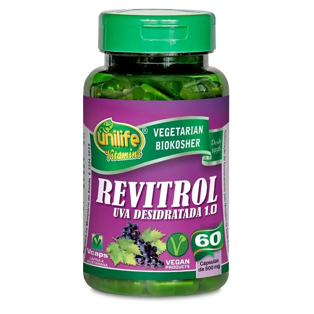 Revitrol Uva Desidratada 60 Cápsulas 500mg Unilife