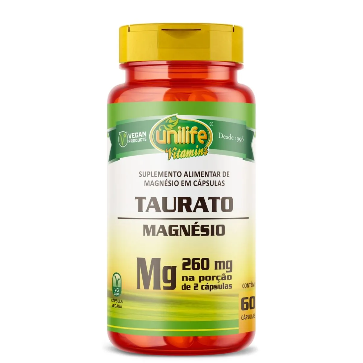 Magnésio Taurato 60 cápsulas 620mg Unilife