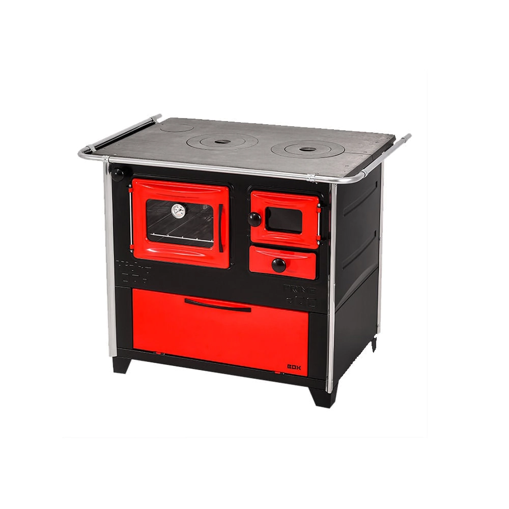 Fogão A Lenha Hidro N2 Prime Box Lado Esquerdo Vermelho