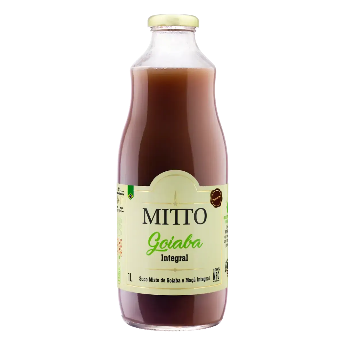 Suco Integral Goiaba Mitto Premium Garrafa 1l