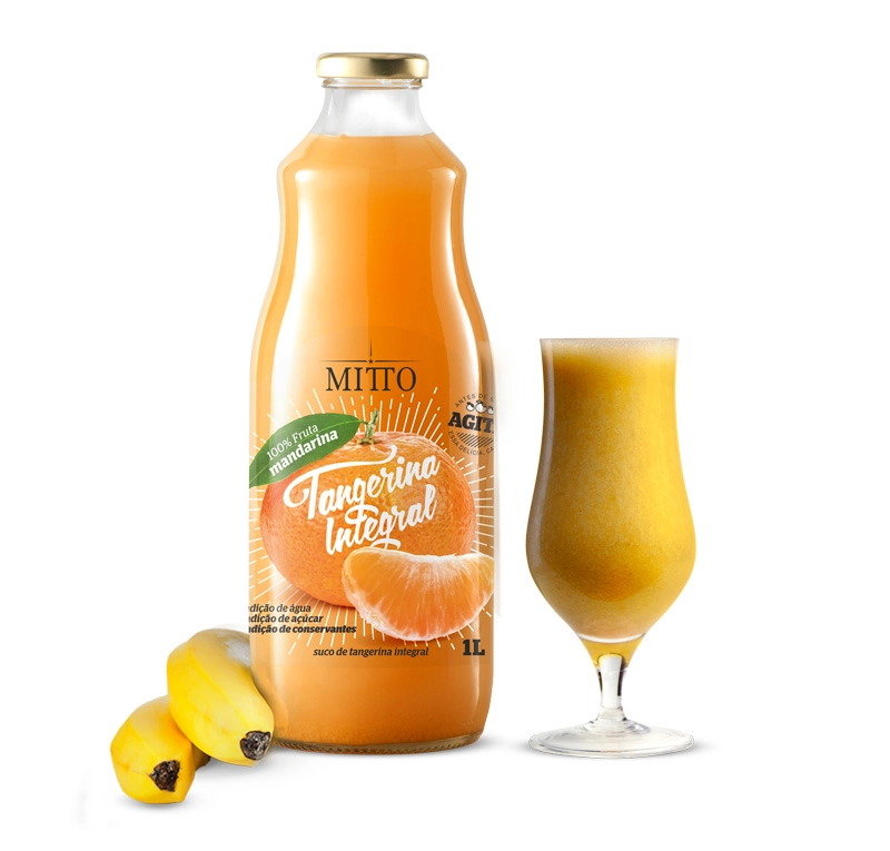 Suco Integral Tangerina Mitto Premium Garrafa 1l