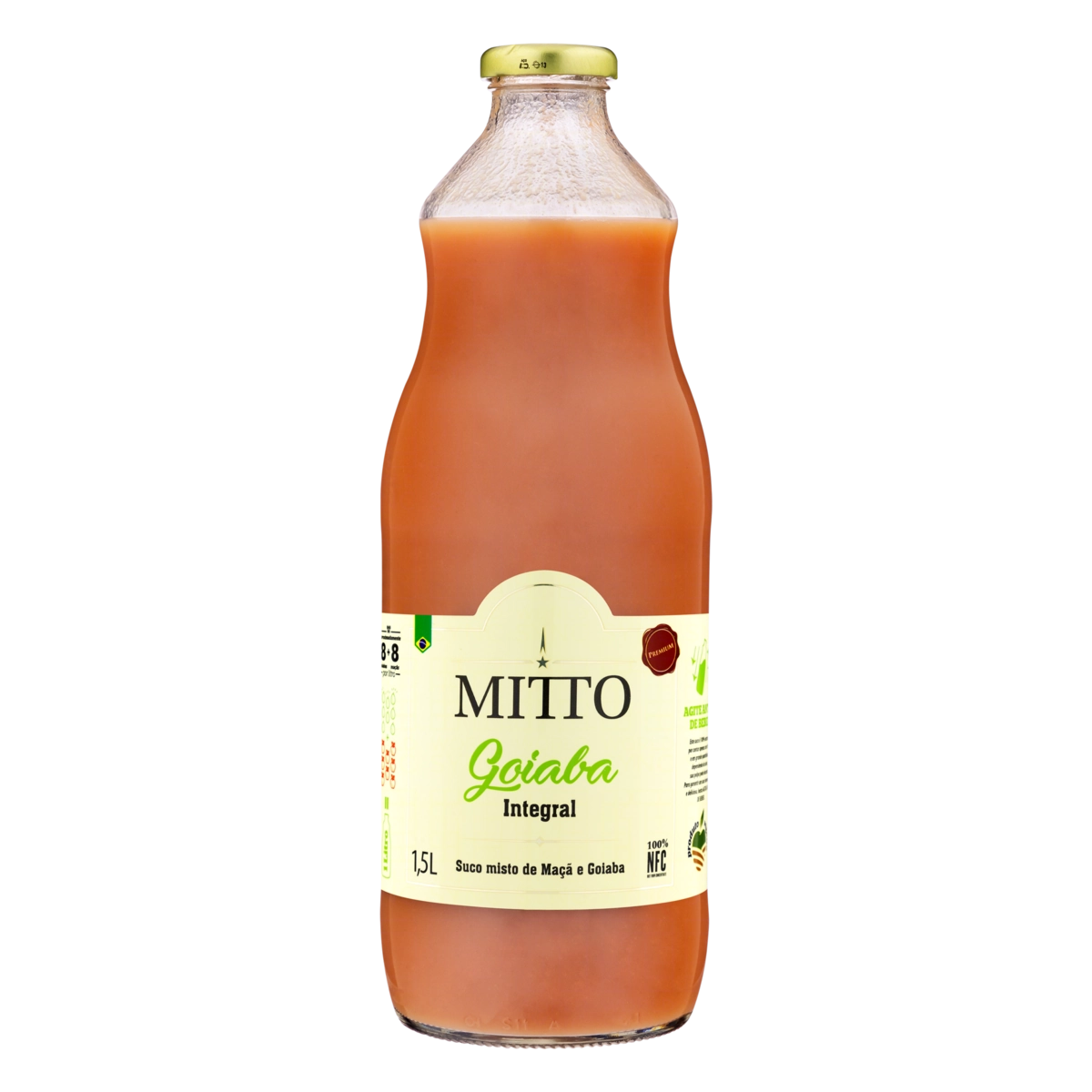Suco Integral Goiaba Mitto Premium Garrafa 1,5l