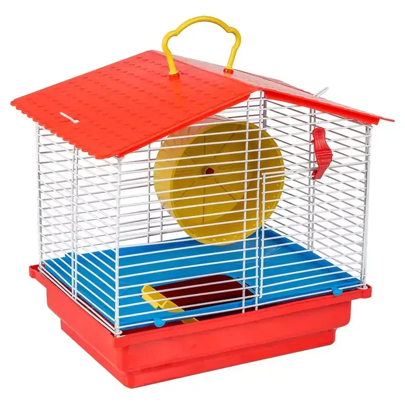 Gaiola de 1 andar para Hamster com Teto Plástico com Rodinha Plástica Jel Plast