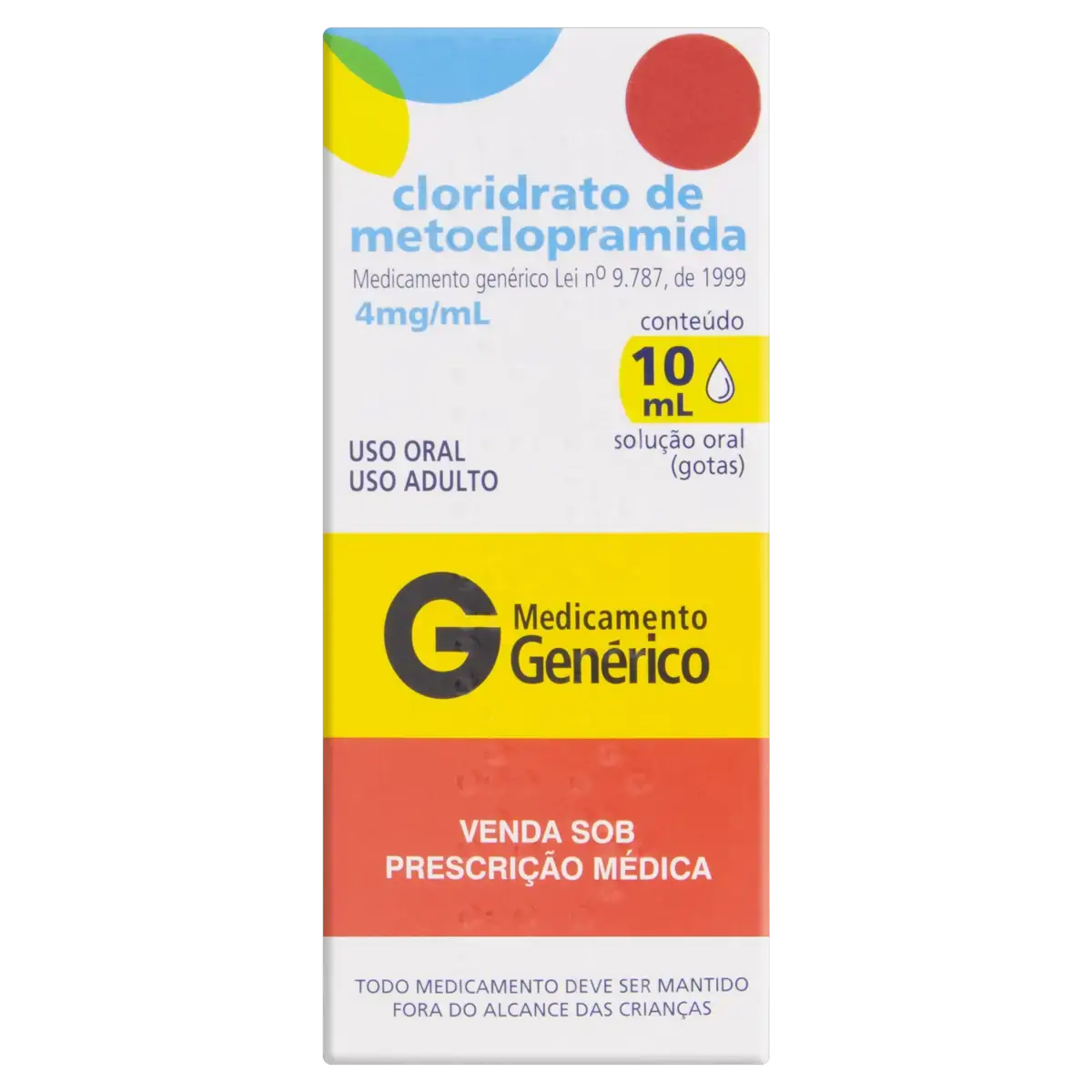 Cloridrato De Metoclopramida 4mg/ml Pharlab Caixa Gotas 10ml