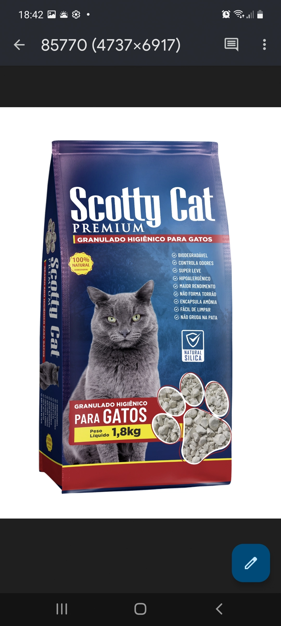 Areia Scotty Cat Diatomita 1.8kg 3351 Campos Gerais