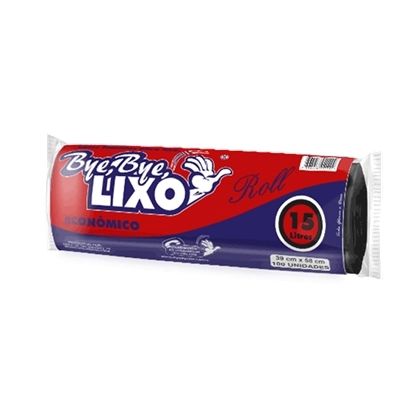 Saco Para Lixo Bye Bye Econômico Roll 100unidade X