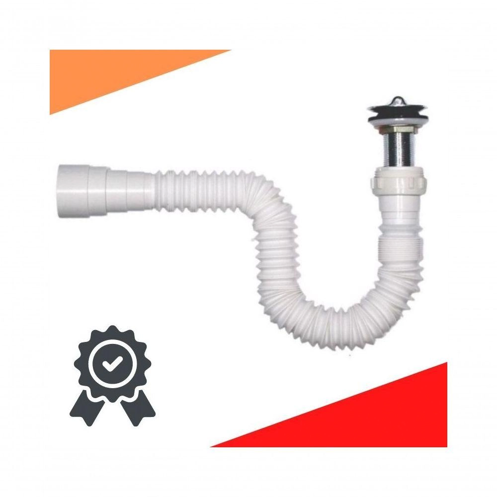 Sifão Universal Branco Banheiro + Válvula Lavatório 7/8