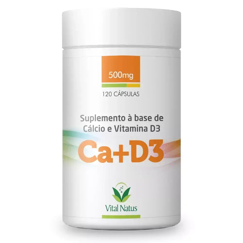 Calcio + Vitamina D3 500mg C/120 cápsulas Vital Natus
