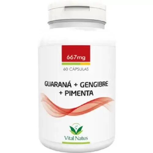 Guaranágengibrepimenta Termogênico 60 Cápsulas De 667mg