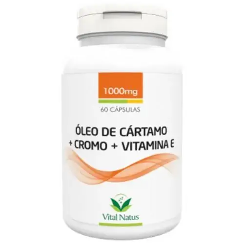óleo De Cártamo Cromo Vitamina E 60 Cápsulas De 1000mg Vital Natus