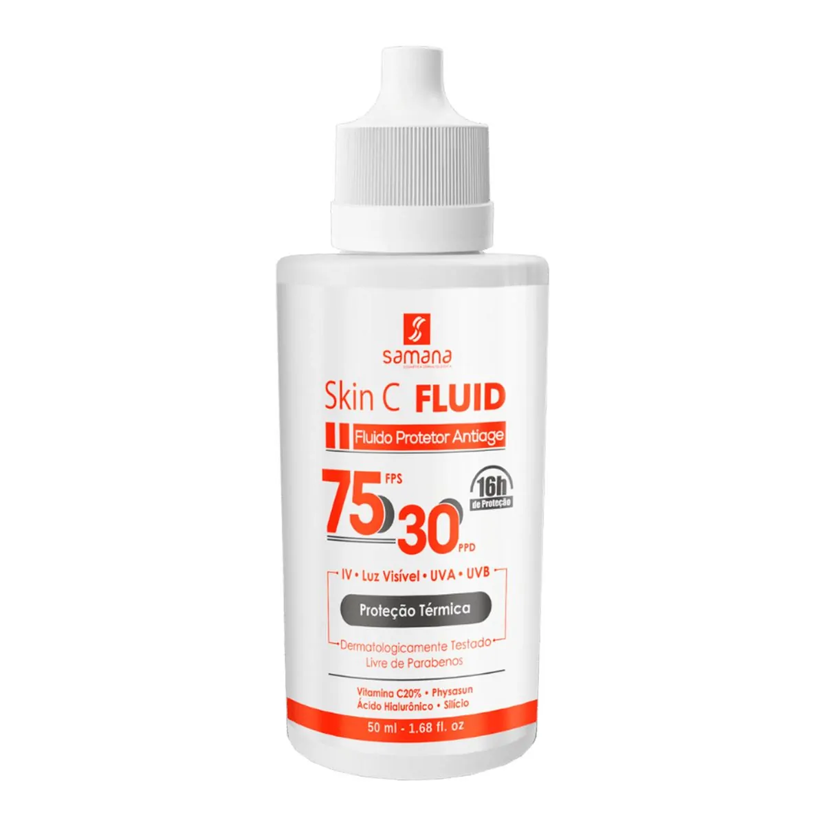 Fluido Antissinais Vitamina C 20% FPS75 Skin C Samana 50ml
