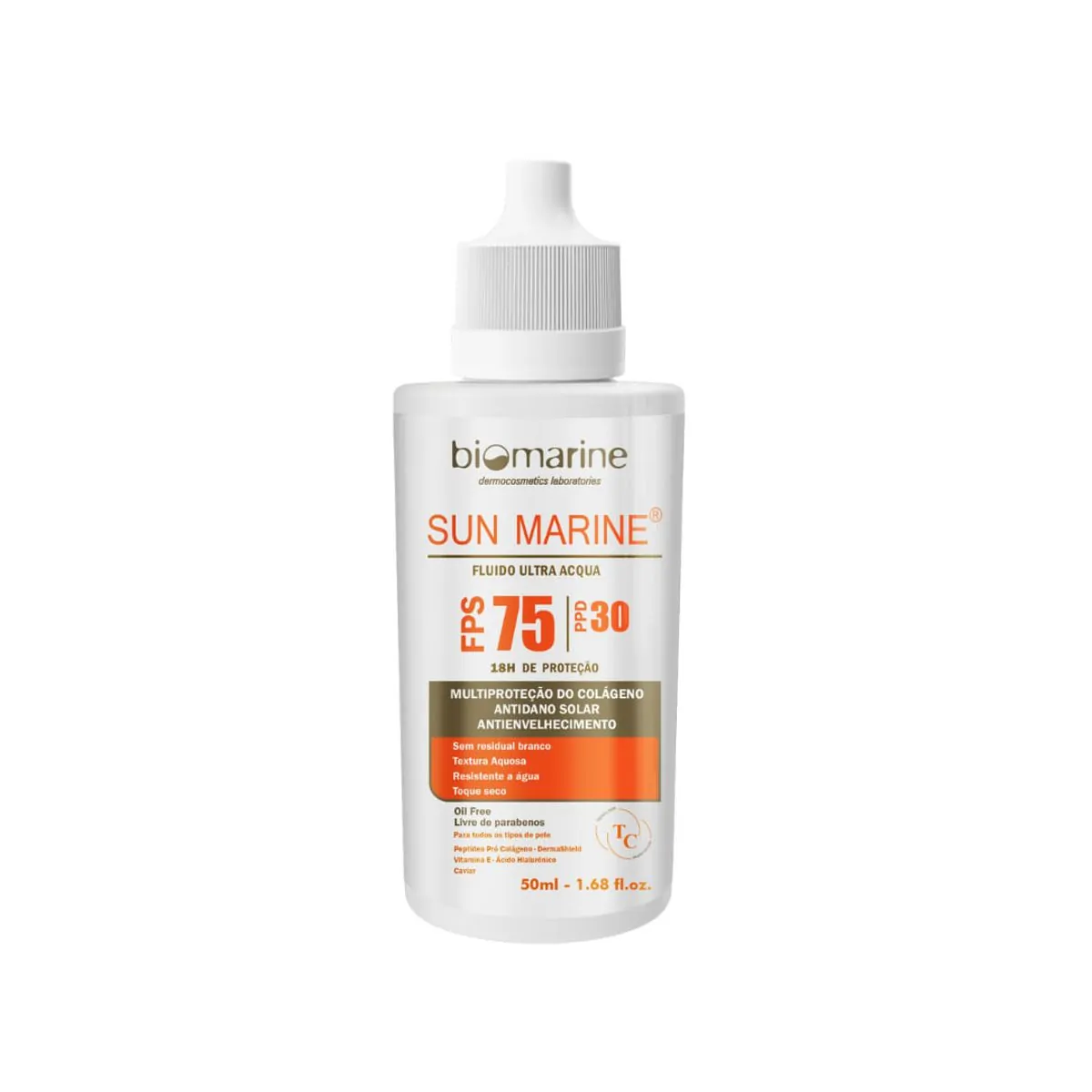 Protetor Solar Sun Marine Fluido Ultra Acqua Fps 75 Biomarine 50ml
